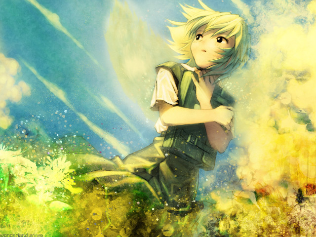 Boy flower field closed eyes free wallpaper for desktop - medium preview image