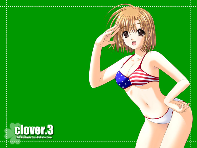 Cartoon girl bikini posing 3d free wallpaper for desktop - medium preview image
