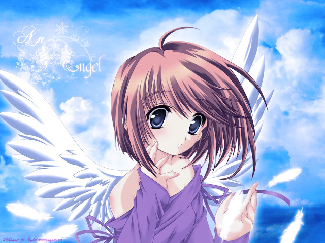 Angel wings purple dress blue free wallpaper for desktop - medium preview image
