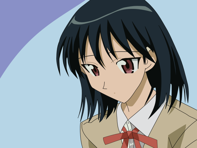 Anime girl black hair red #7 free wallpaper for desktop - medium preview image