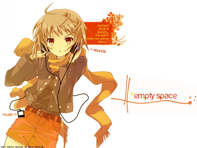 Girl headphones jacket phone scarf free wallpaper for desktop - medium preview image