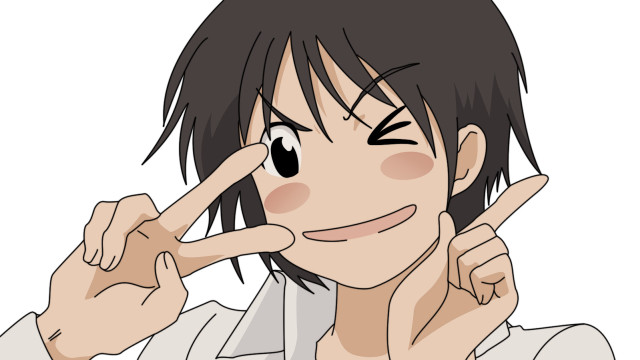 Smiling person finger to face free wallpaper for desktop - medium preview image