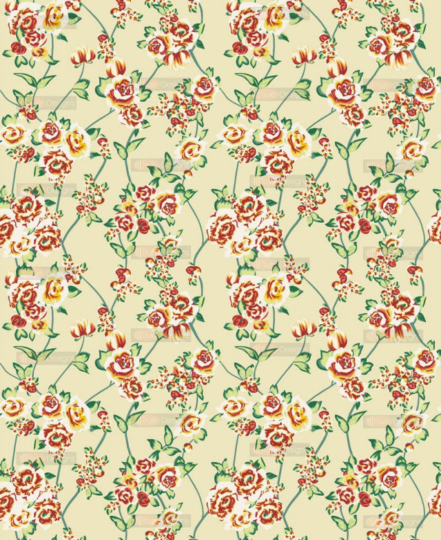 Floral red yellow beige background free wallpaper for mobile - medium preview image