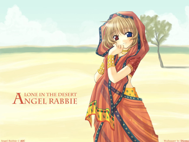 Cartoon red dress yellow scarf free wallpaper for desktop - medium preview image