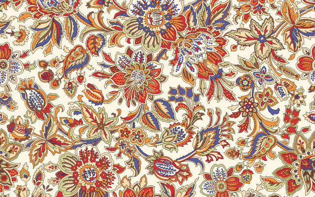 Colorful ornate pattern white background free wallpaper for desktop - medium preview image