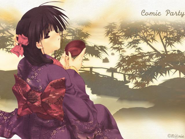 Purple dress woman tree manga free wallpaper for desktop - medium preview image