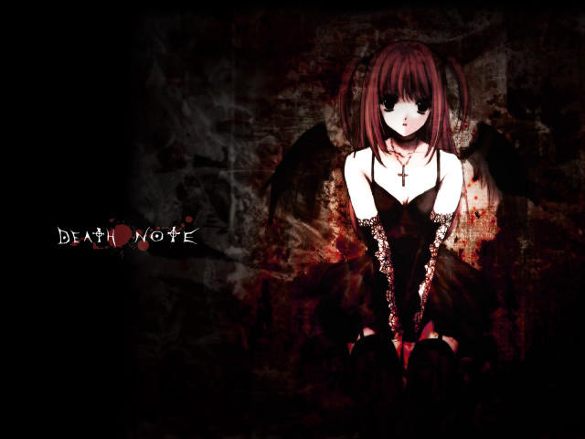 Red haired gothic demon illustration free wallpaper for desktop - medium preview image