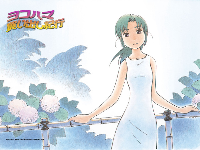 Girl white dress green hair free wallpaper for desktop - medium preview image