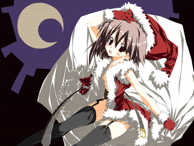 Anime character gun moon christmas free wallpaper for desktop - medium preview image