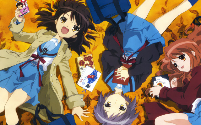 Anime girls cards camera school free wallpaper for desktop - medium preview image