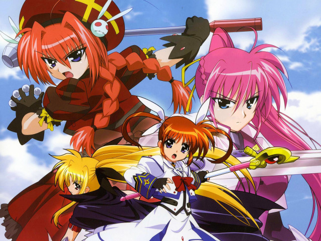 Anime girls swords cloudy day free wallpaper for desktop - medium preview image