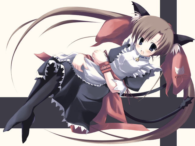 Gothic catmaid sword animalears blush free wallpaper for desktop - medium preview image