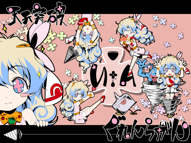 Anime girls pink flowers jigsaw free wallpaper for desktop - medium preview image