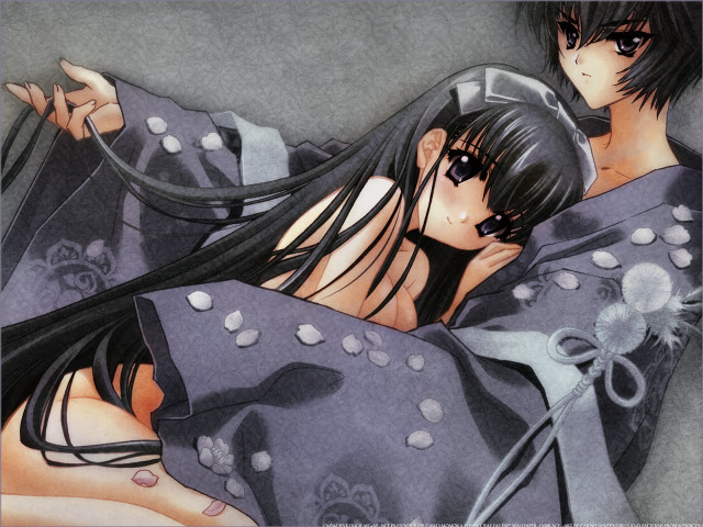 Ai mitsu anime couple kimono free wallpaper for desktop - medium preview image