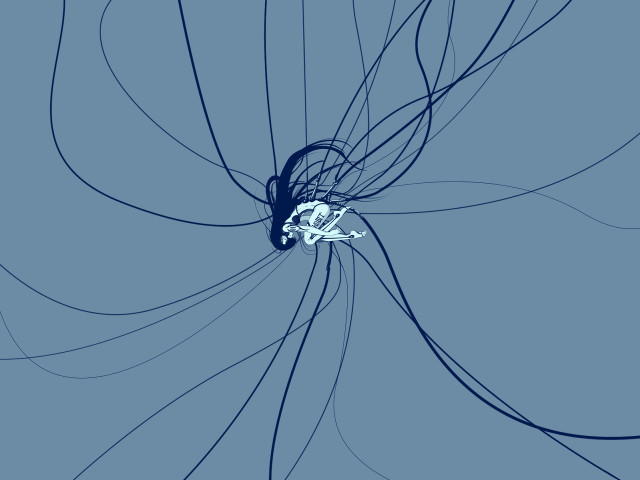 Blue white bird abstract flowing free wallpaper for desktop - medium preview image