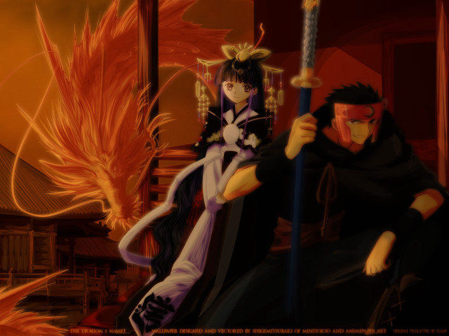 Demon fantasy ufotable swords feathers free wallpaper for desktop - medium preview image