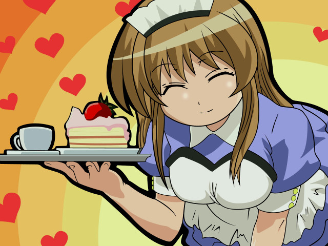 Alice cake tray pastel maid free wallpaper for desktop - medium preview image