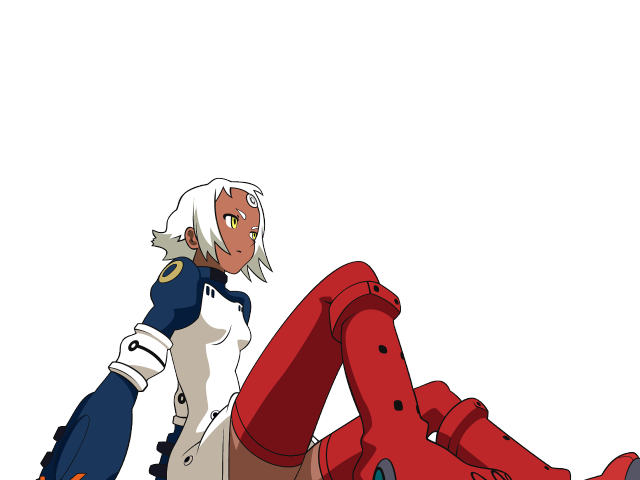 Cartoon girl red object white free wallpaper for desktop - medium preview image