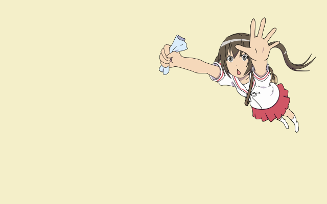 Girl flying wii controller yellow free wallpaper for desktop - medium preview image