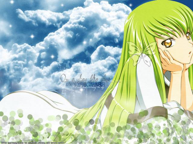 Green hair girl white dress #2 free wallpaper for desktop - medium preview image