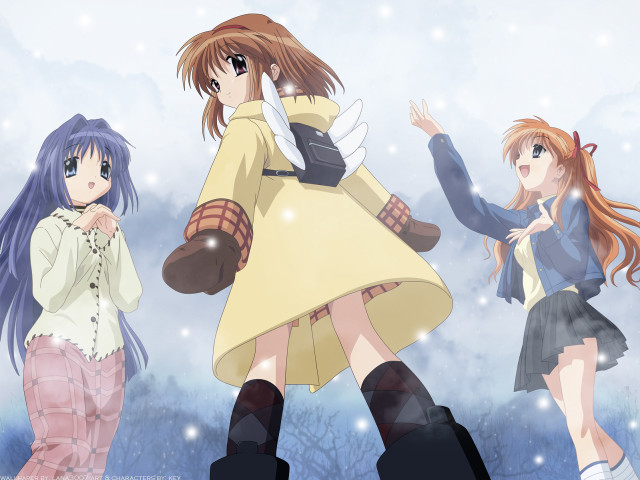 Anime girls snow kyoto animation free wallpaper for desktop - medium preview image