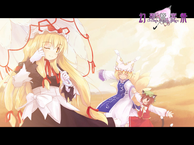 Anime girls field rayonism fox free wallpaper for desktop - medium preview image