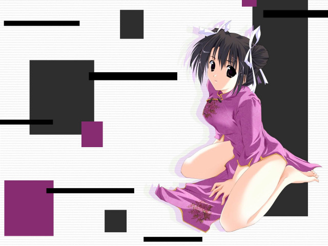 Woman purple dress sitting barelegs free wallpaper for desktop - medium preview image