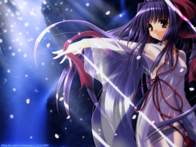 Woman longhair redhat snow anime free wallpaper for desktop - medium preview image