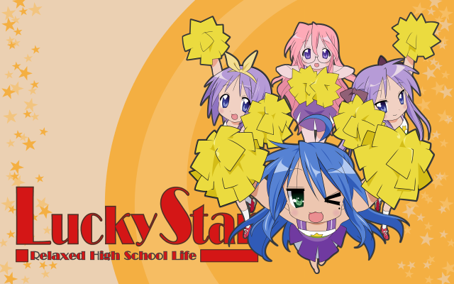 Lucky star anime girls blue free wallpaper for desktop - medium preview image