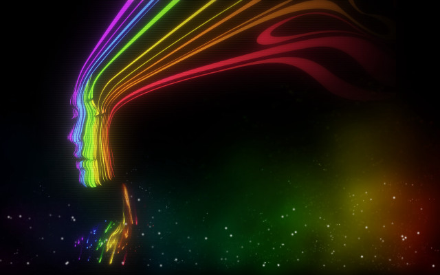 Rainbow hair psychedelic astronaut moon free wallpaper for desktop - medium preview image