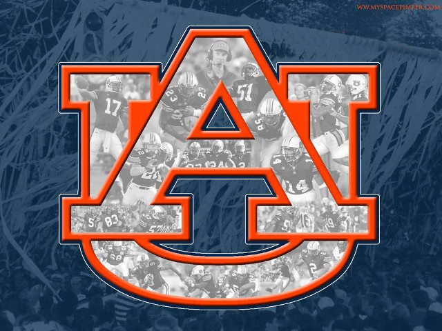 Auburn football collage blue background free wallpaper for desktop - medium preview image