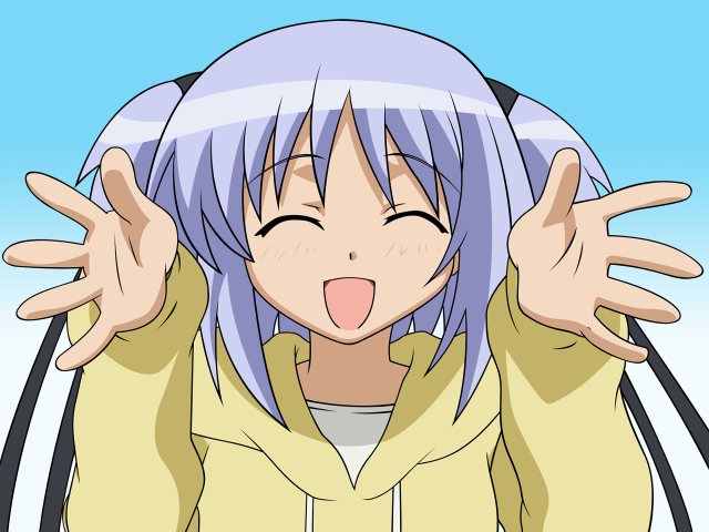 Purple hair yellow jacket anime free wallpaper for desktop - medium preview image