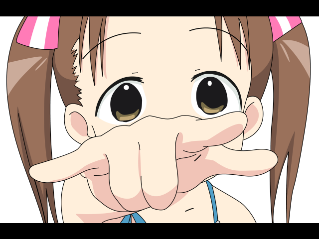 Cartoon girl pink bow hand free wallpaper for desktop - medium preview image