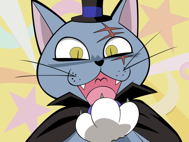 Cartoon cat top hat tongue free wallpaper for desktop - medium preview image