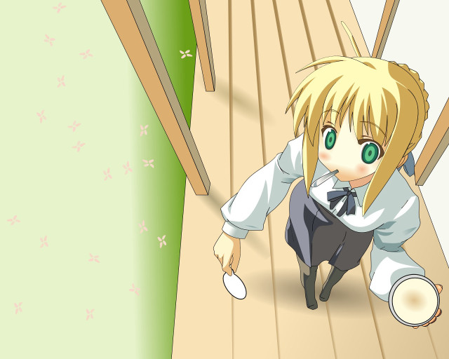 Anime girl blonde green eyes #3 free wallpaper for desktop - medium preview image