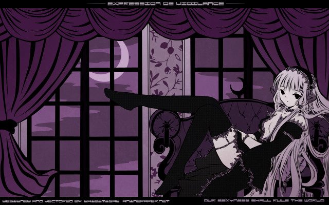 Gothic woman cat window lolita free wallpaper for desktop - medium preview image