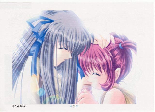 Anime girls long hair ponytail free wallpaper for desktop - medium preview image