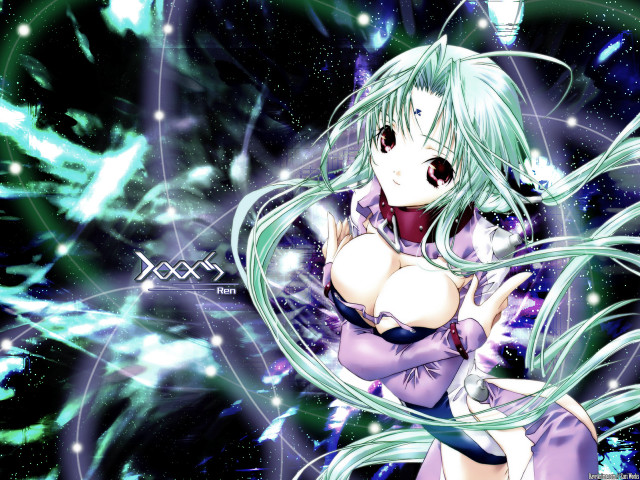 Woman purple outfit starry sky free wallpaper for desktop - medium preview image