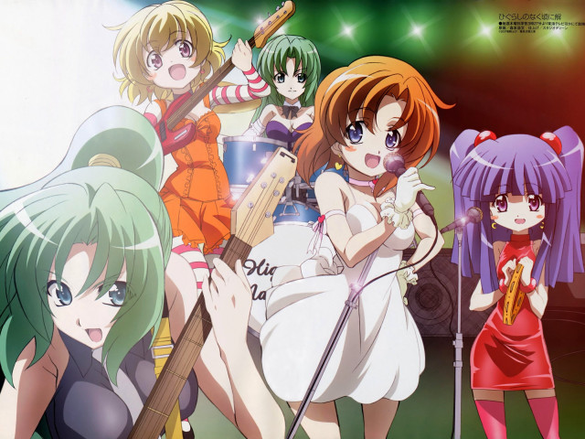 Group girls multicolored hair stage free wallpaper for desktop - medium preview image