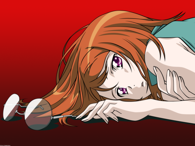 Woman magnifying glass red background free wallpaper for desktop - medium preview image