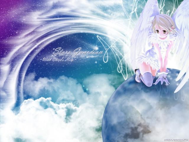 Girl angel wings clouds astronaut free wallpaper for desktop - medium preview image