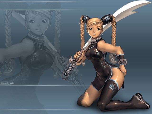 Woman sword gun portrait chinese free wallpaper for desktop - medium preview image