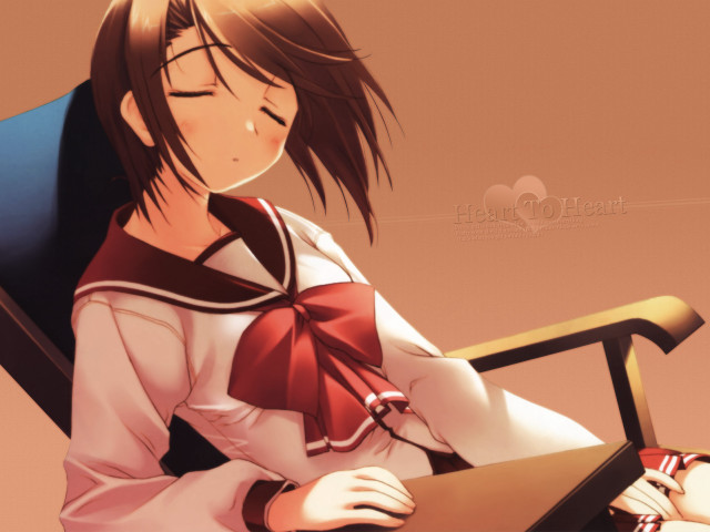 Girl sitting closed eyes school free wallpaper for desktop - medium preview image