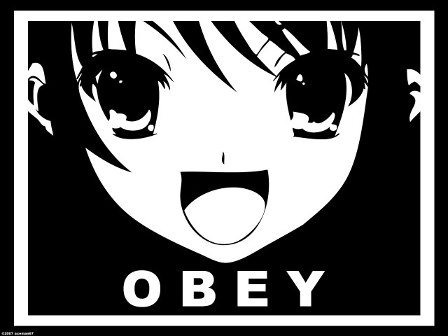 Black white girl obey manga free wallpaper for desktop - medium preview image