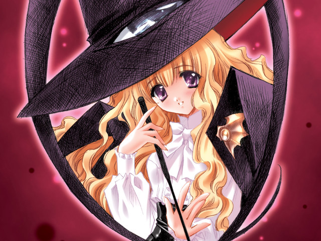 Blonde girl hat cane manga free wallpaper for desktop - medium preview image