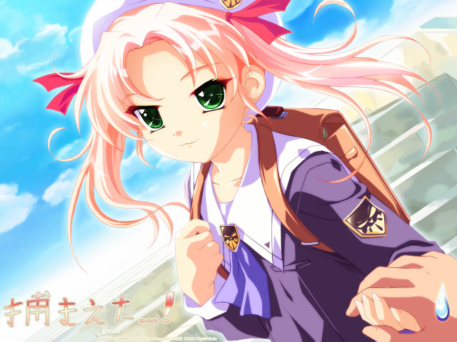 Pink haired girl green eyes #6 free wallpaper for desktop - medium preview image