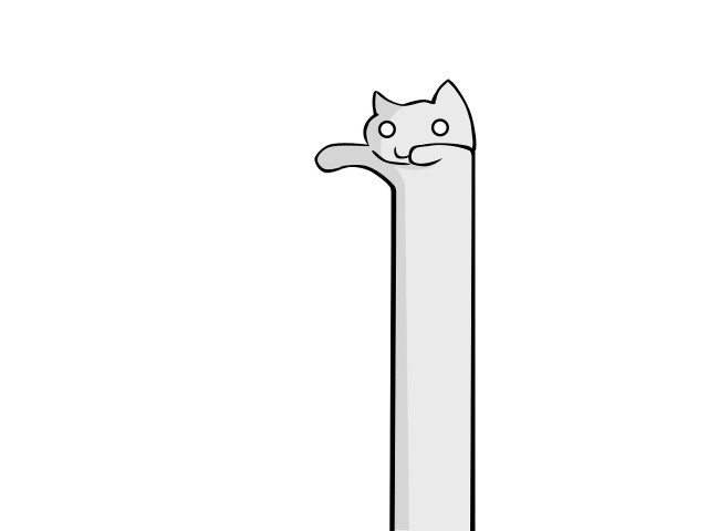 Black white cat pole drawing free wallpaper for desktop - medium preview image