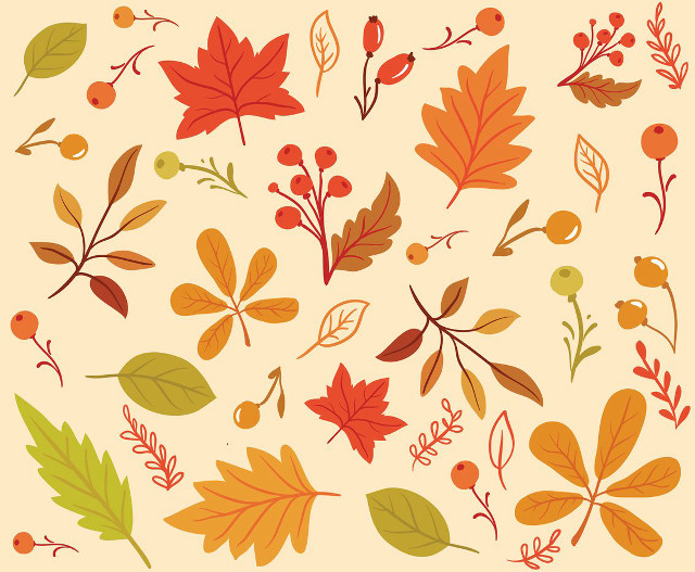 Autumn leaves berries illustration julia free wallpaper for desktop - medium preview image