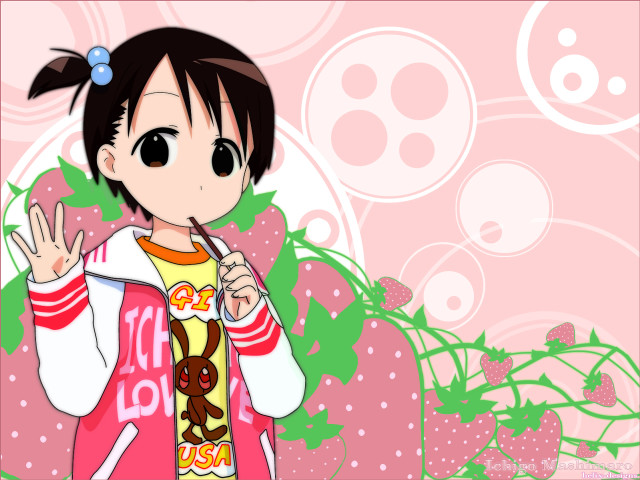 Girl toothbrush pink background berries free wallpaper for desktop - medium preview image