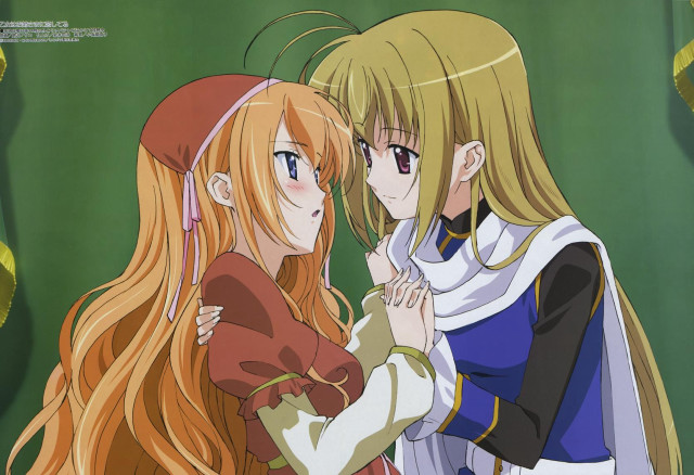 Two anime girls holding hands #2 free wallpaper for desktop - medium preview image